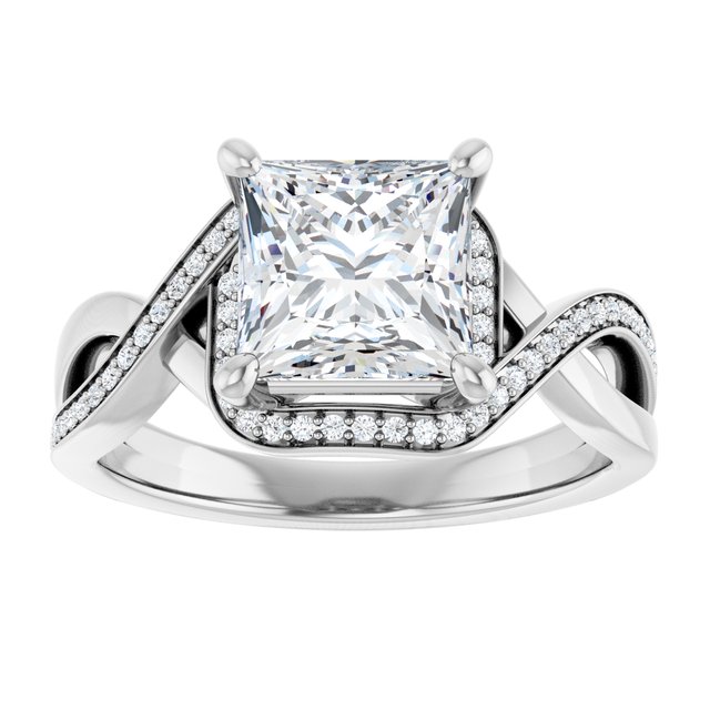 Bypass Halo-Style Engagement Ring