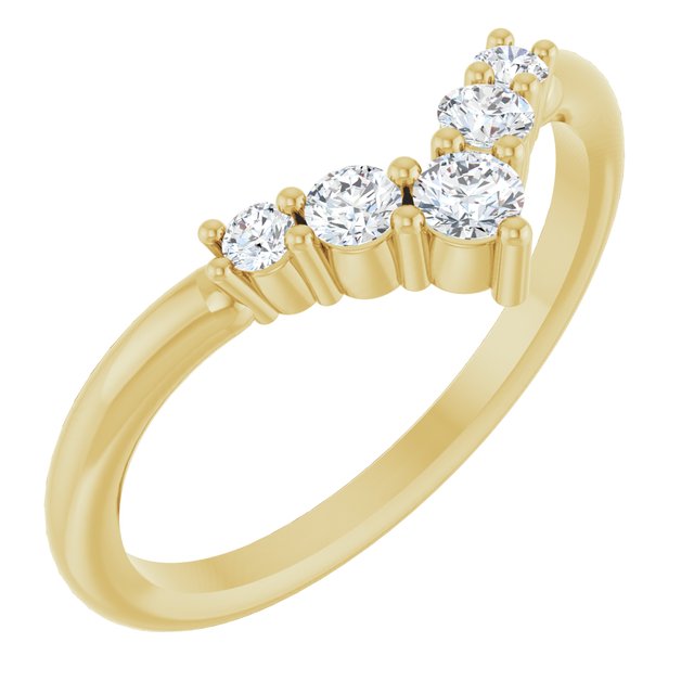 Accented Graduated V Ring