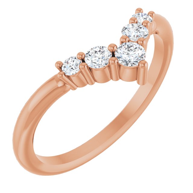 Accented Graduated V Ring