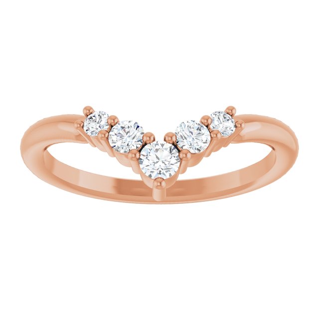 Accented Graduated V Ring