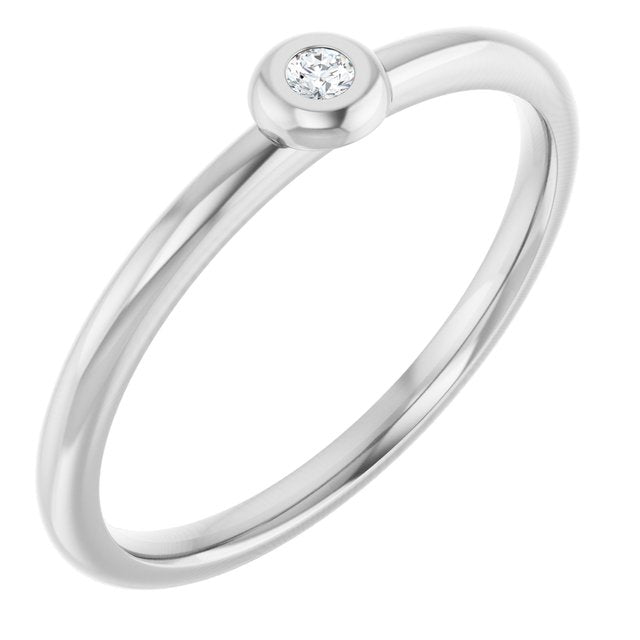 Stackable Bezel-Set Ring