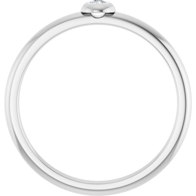 Stackable Bezel-Set Ring