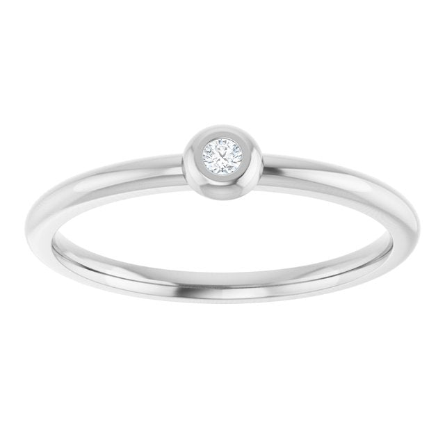 Stackable Bezel-Set Ring