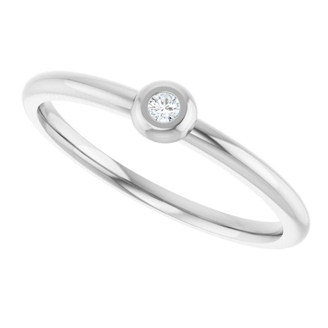 Stackable Bezel-Set Ring