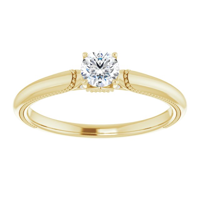 4-Prong Solitaire Engagement Ring with Accent