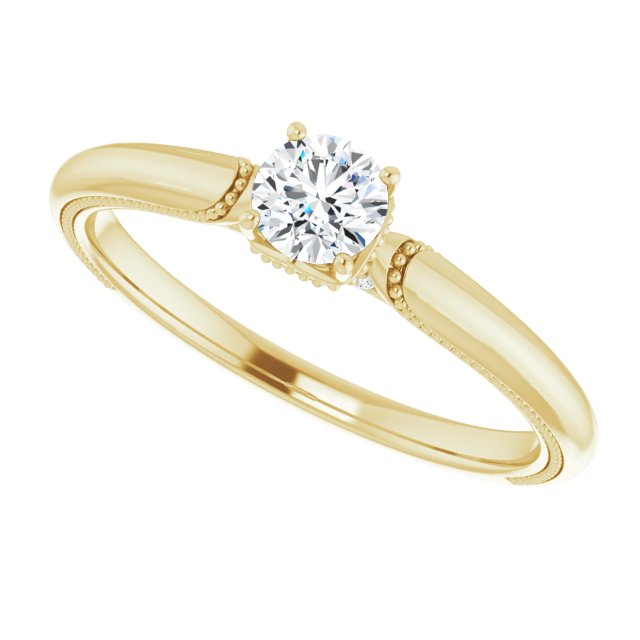 4-Prong Solitaire Engagement Ring with Accent