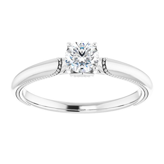 4-Prong Solitaire Engagement Ring with Accent