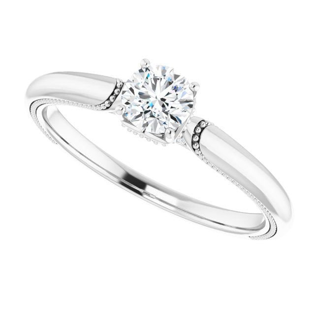 4-Prong Solitaire Engagement Ring with Accent