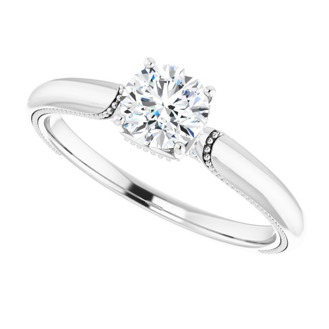 4-Prong Solitaire Engagement Ring with Accent