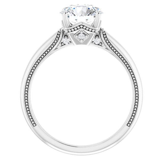 4-Prong Solitaire Engagement Ring with Accent