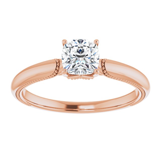 4-Prong Solitaire Engagement Ring with Accent