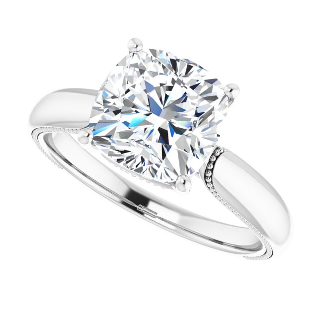 4-Prong Solitaire Engagement Ring with Accent