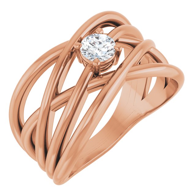 Solitaire Criss-Cross Ring