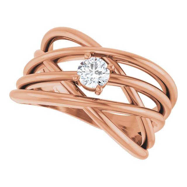 Solitaire Criss-Cross Ring