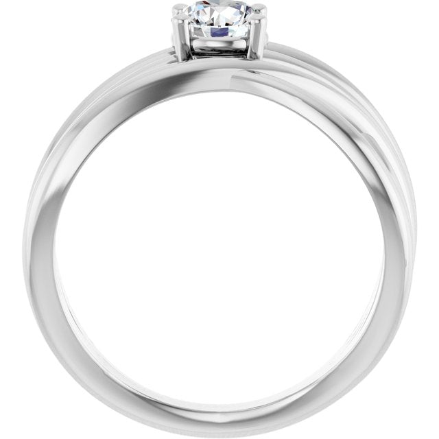 Solitaire Criss-Cross Ring