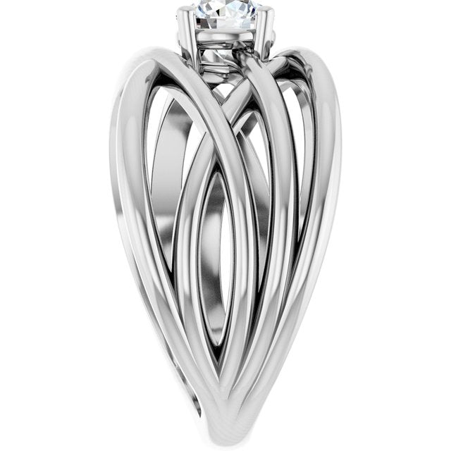 Solitaire Criss-Cross Ring