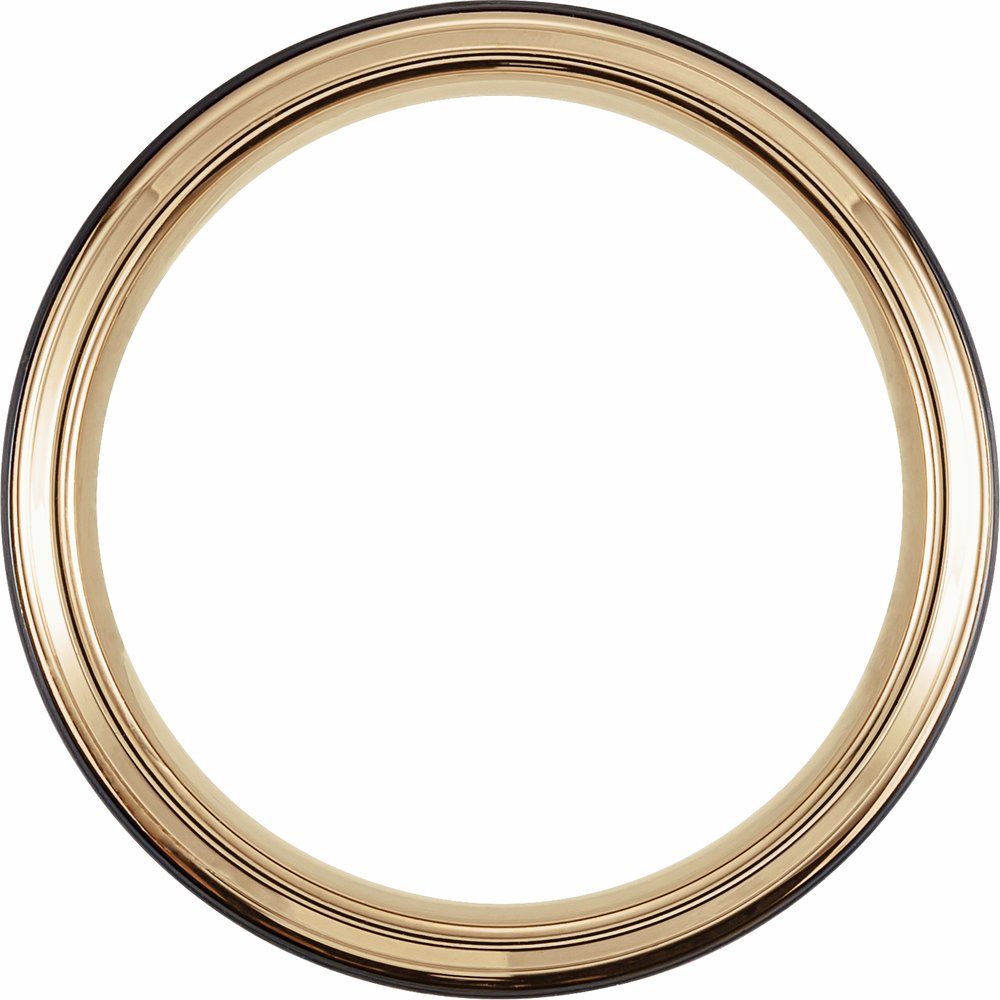 18K Yellow Gold & Black PVD Tungsten 6 mm Band