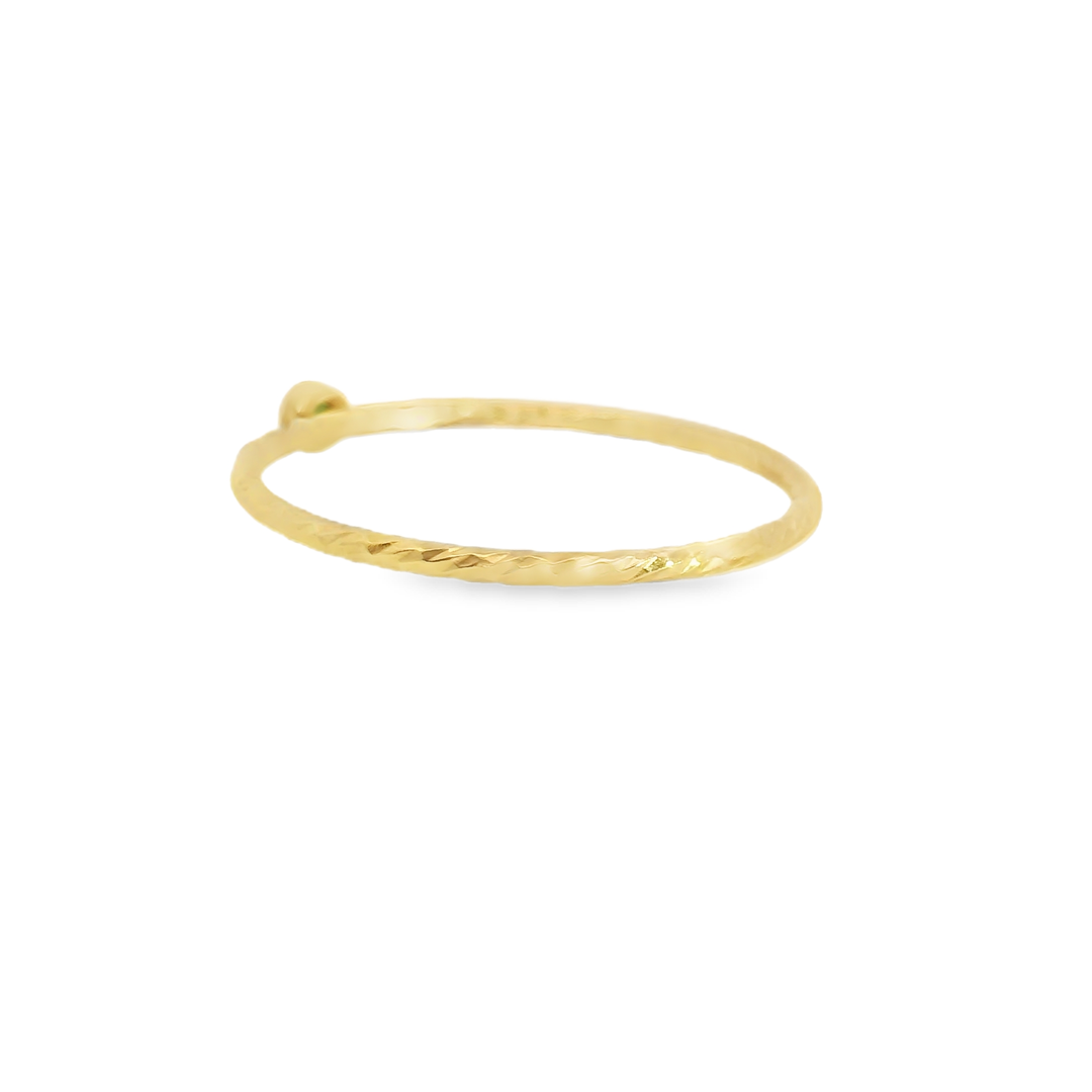Elegant Gold Filled Stacking Ring with Emerald Size 6