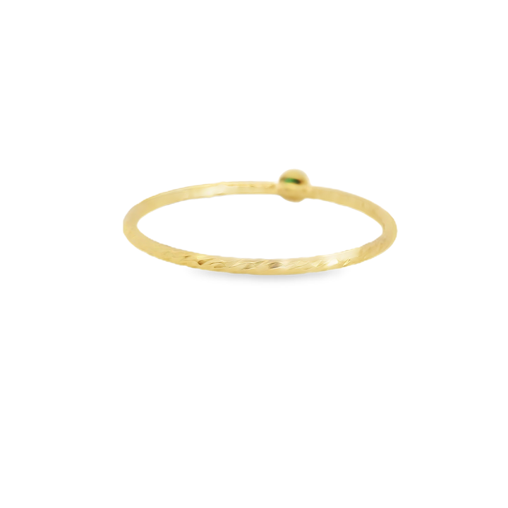 Elegant Gold Filled Stacking Ring with Emerald Size 6