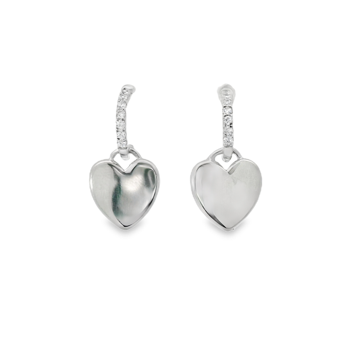 Elegant Heart-Shaped Silver Earrings