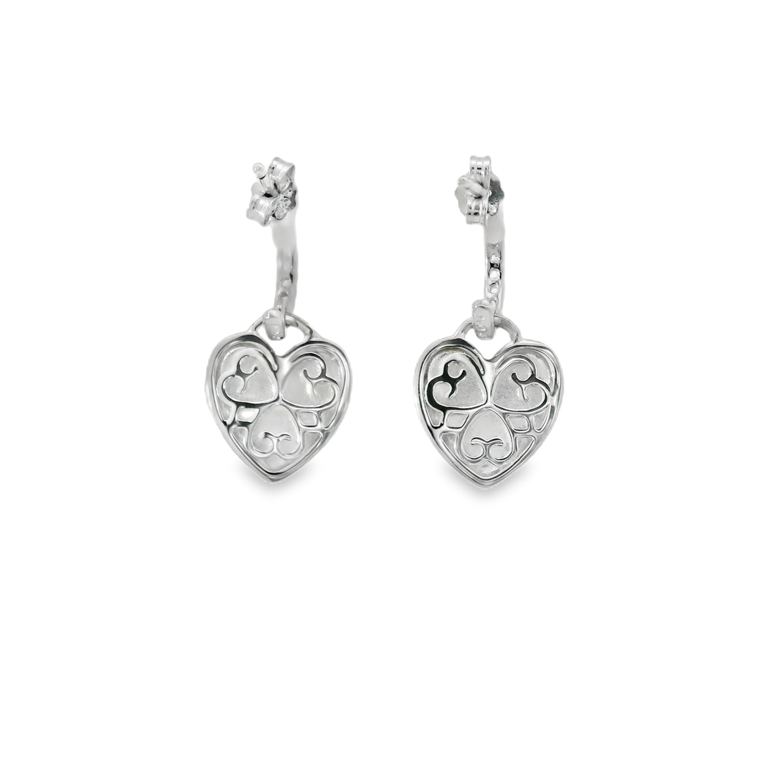 Elegant Heart-Shaped Silver Earrings