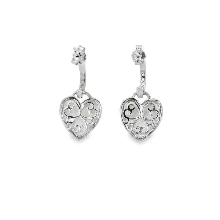 Elegant Heart-Shaped Silver Earrings