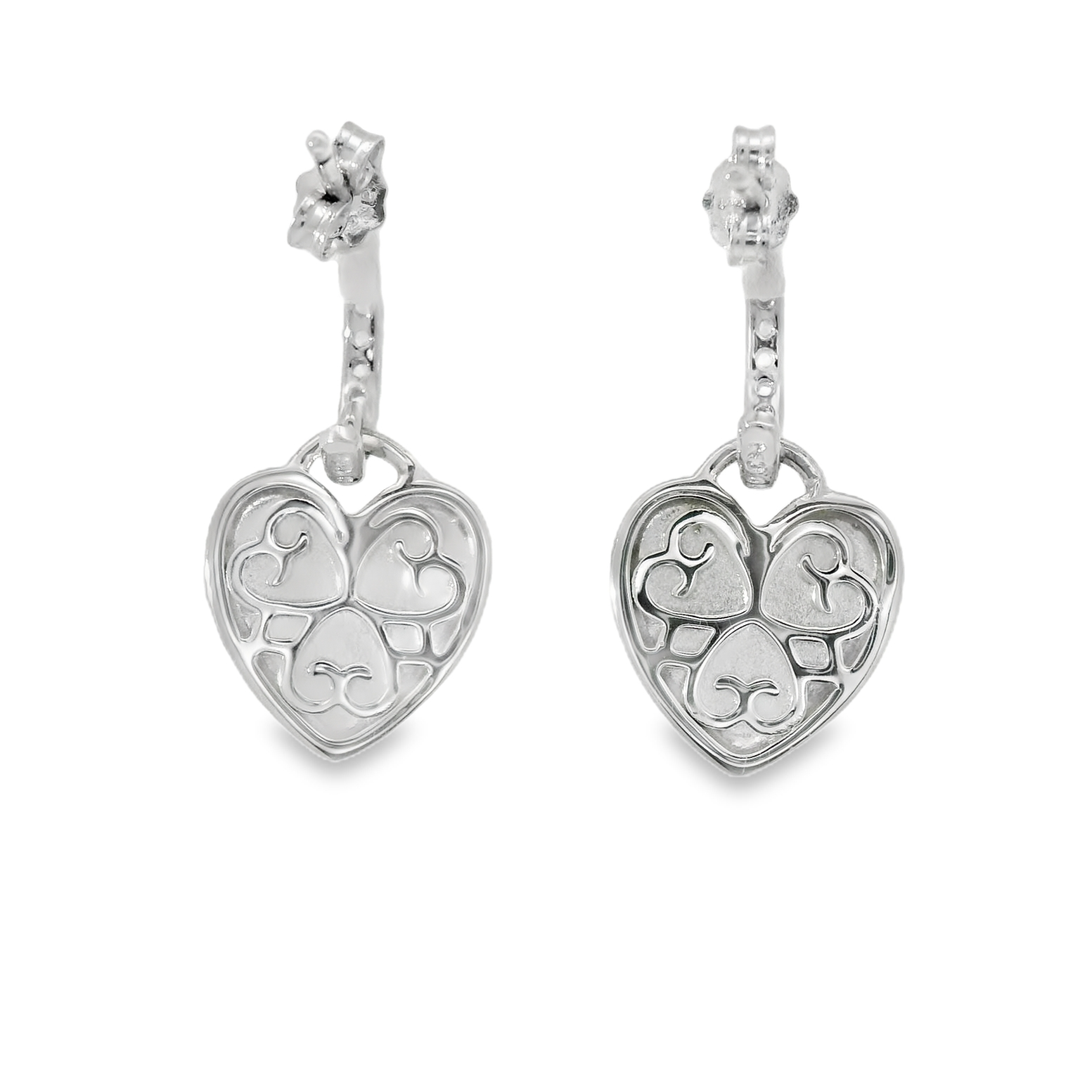 Elegant Heart-Shaped Silver Earrings