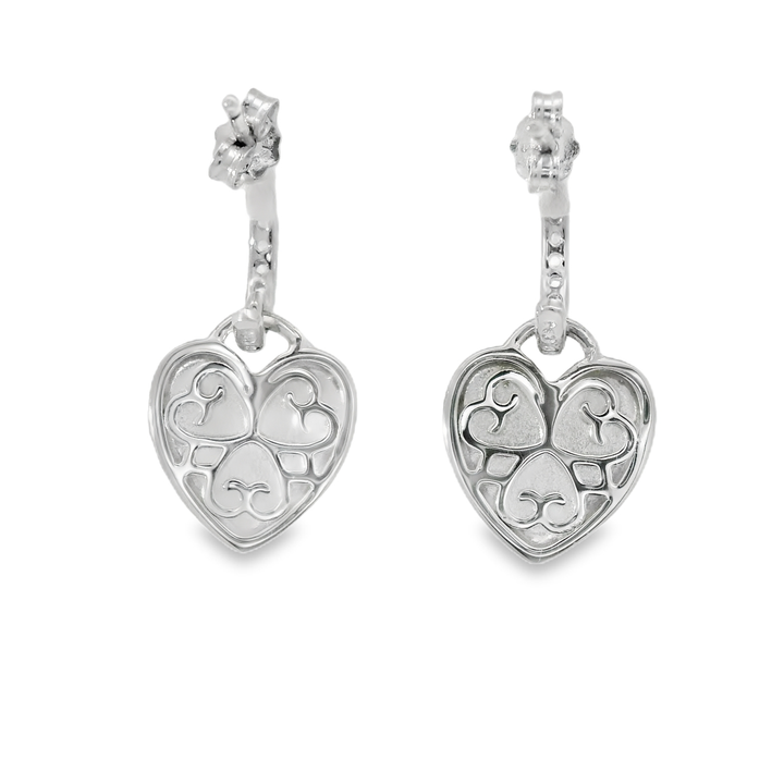 Elegant Heart-Shaped Silver Earrings