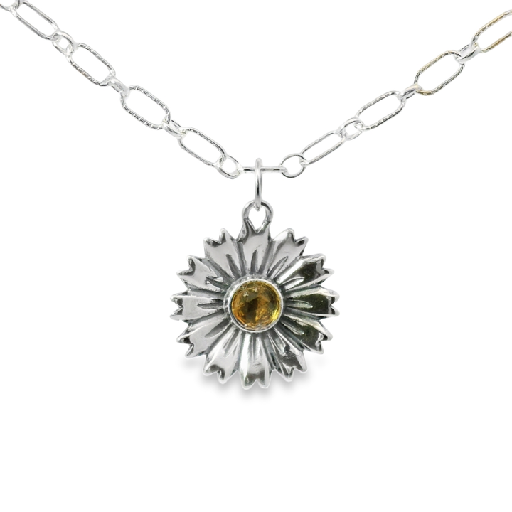 Elegant Silver Flower Necklace