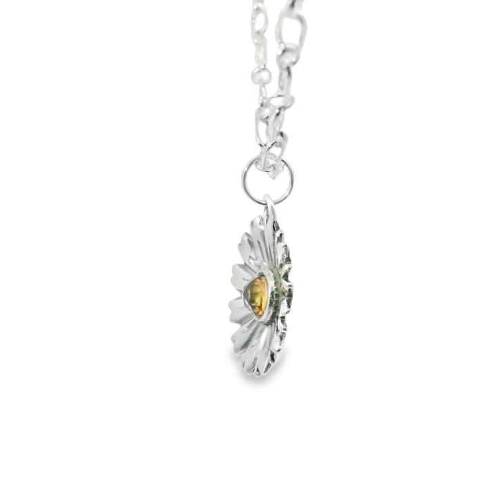 Elegant Silver Flower Necklace