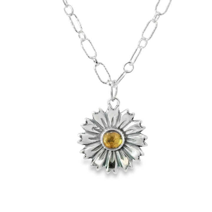 Elegant Silver Flower Necklace