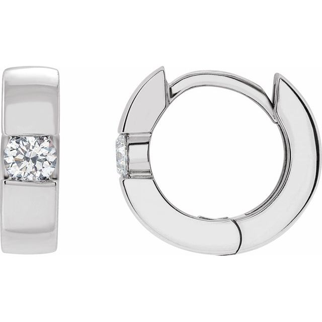 Accented Huggie Hoop Earrings