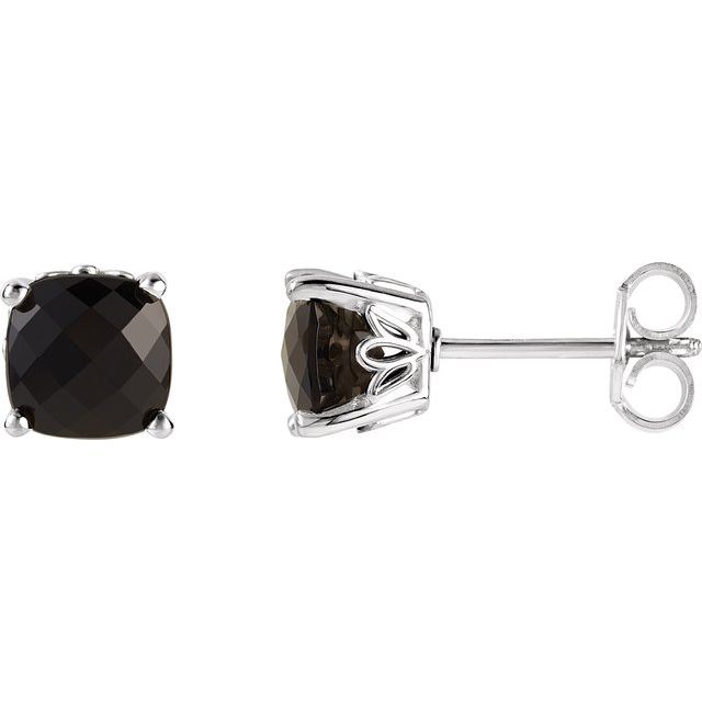 Cushion 4-Prong Scroll Setting® Stud Earrings