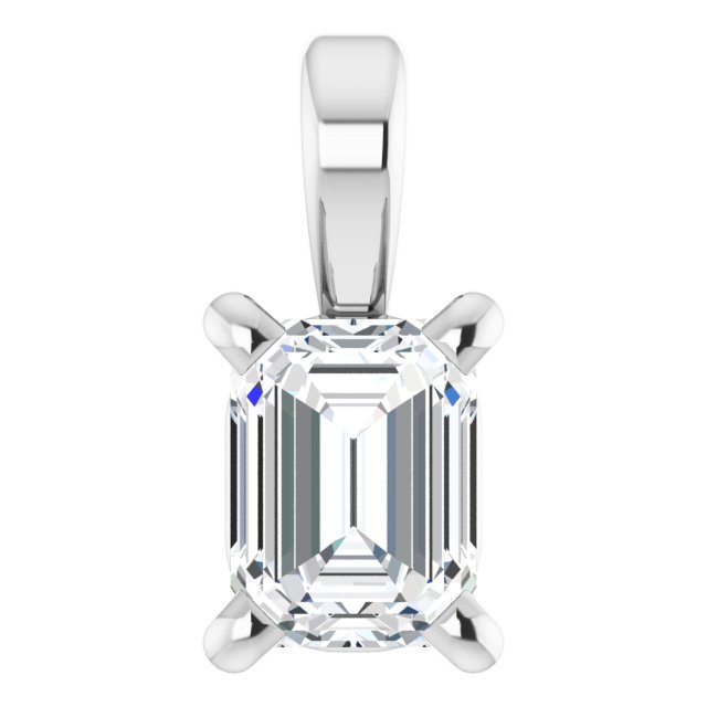 Emerald 4-Prong Solitaire Pendant