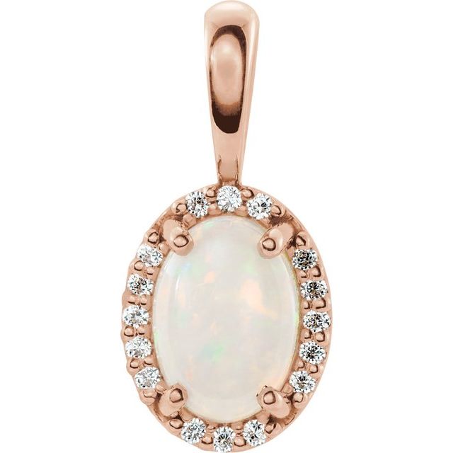 Oval 4-Prong Halo-Style Cabochon Pendant