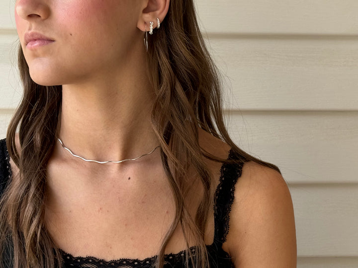 Retro Wave Sterling Silver Necklace