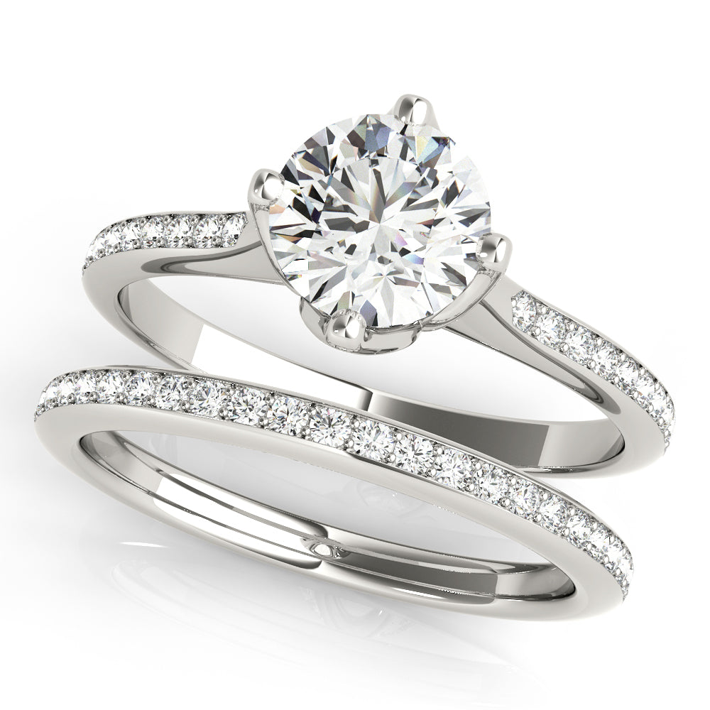 Single Row Diamond Engagement Ring