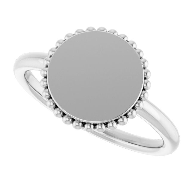 Engravable Beaded Ring