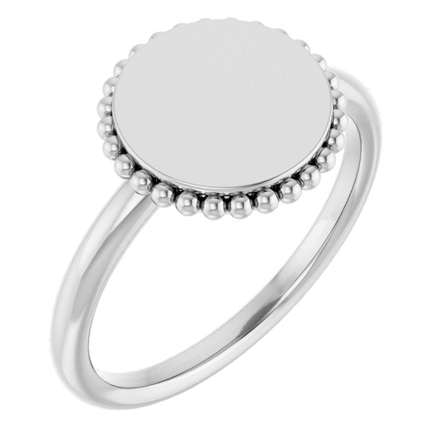 Engravable Beaded Ring