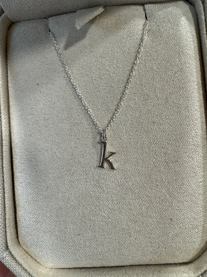 Sterling Silver Lowercase Initial Necklace