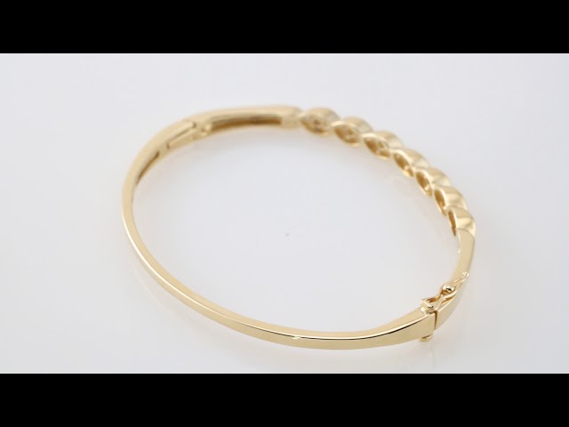 Accented Hinged Bangle Bracelet