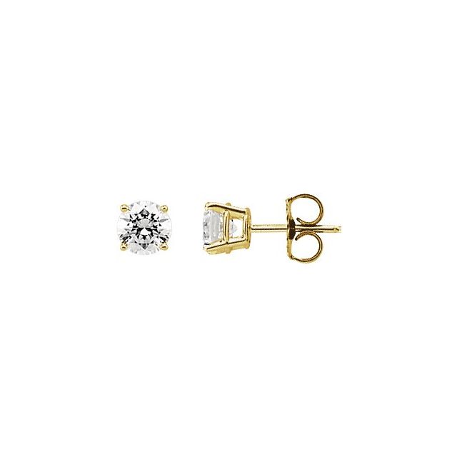 Round 4-Prong Stud Earrings