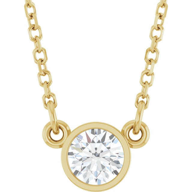 Bezel-Set Solitaire Birthstone Necklace