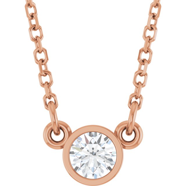 Bezel-Set Solitaire Birthstone Necklace