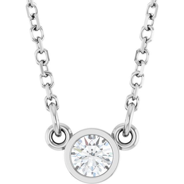 Bezel-Set Solitaire Birthstone Necklace