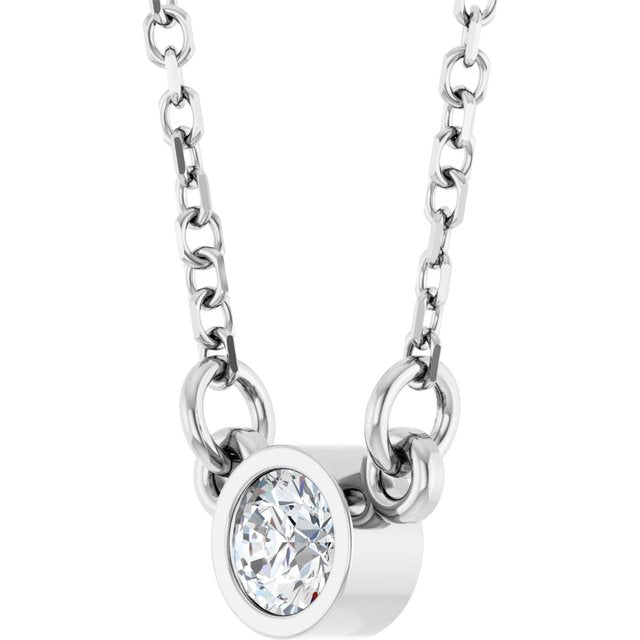 Bezel-Set Solitaire Birthstone Necklace