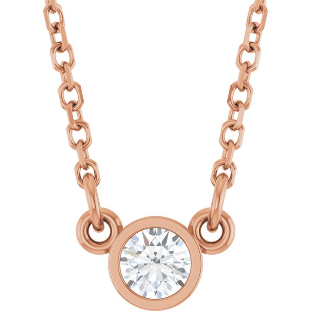 Bezel-Set Solitaire Birthstone Necklace