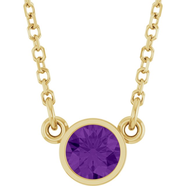 Bezel-Set Solitaire Birthstone Necklace