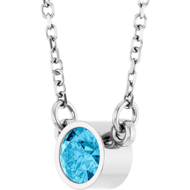 Bezel-Set Solitaire Birthstone Necklace