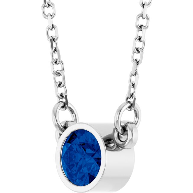 Bezel-Set Solitaire Birthstone Necklace